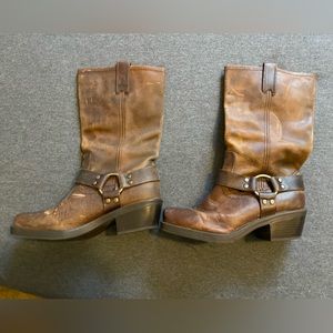 Vintage Distressed Harness Moto
Boots Woman 7 Boho Western